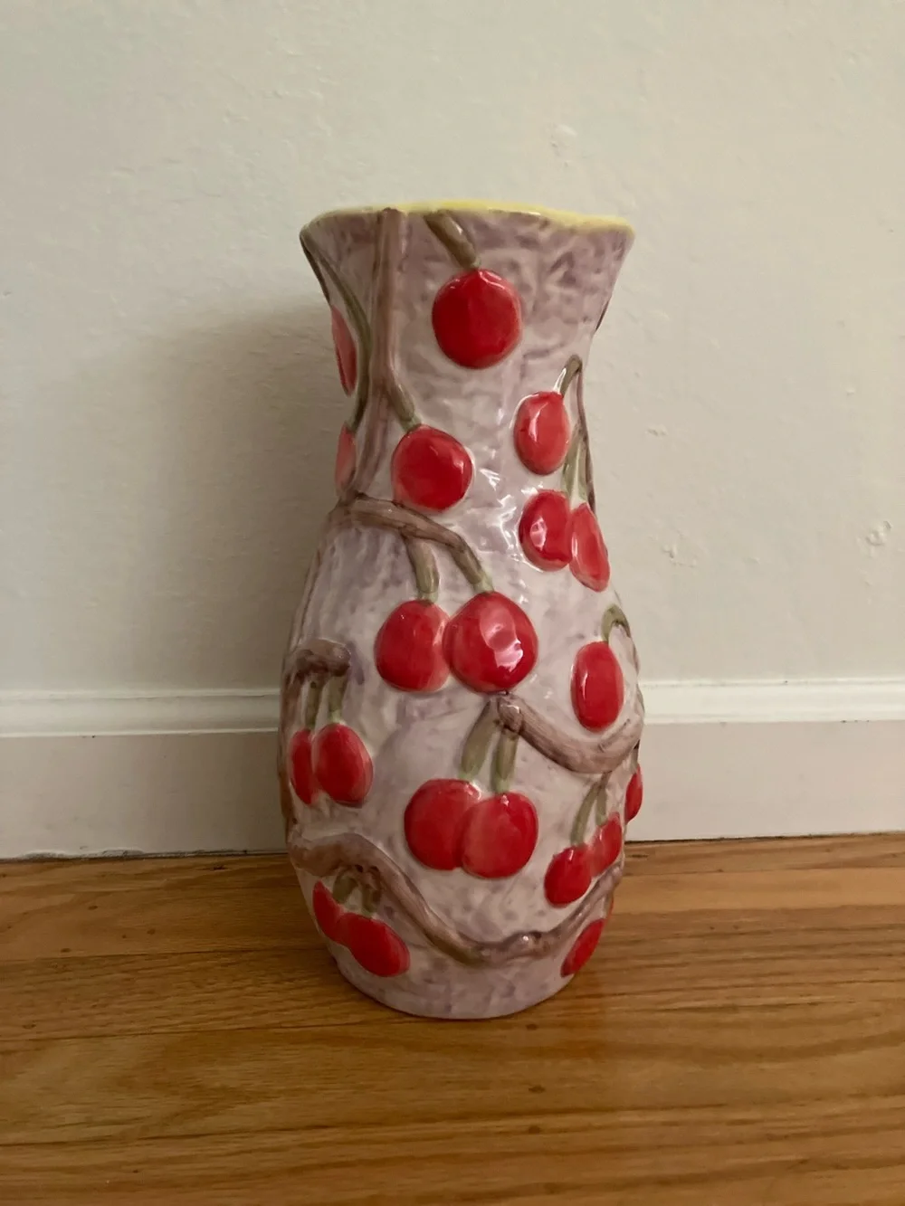 Anthropologie and Nathalie Lete Black Bird with Cherry Ceramic Vase